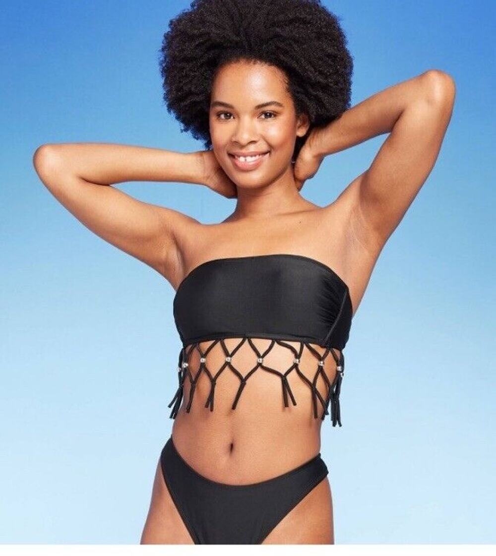 Wild Fable Macramé Bikini Top Black Women’s XXS